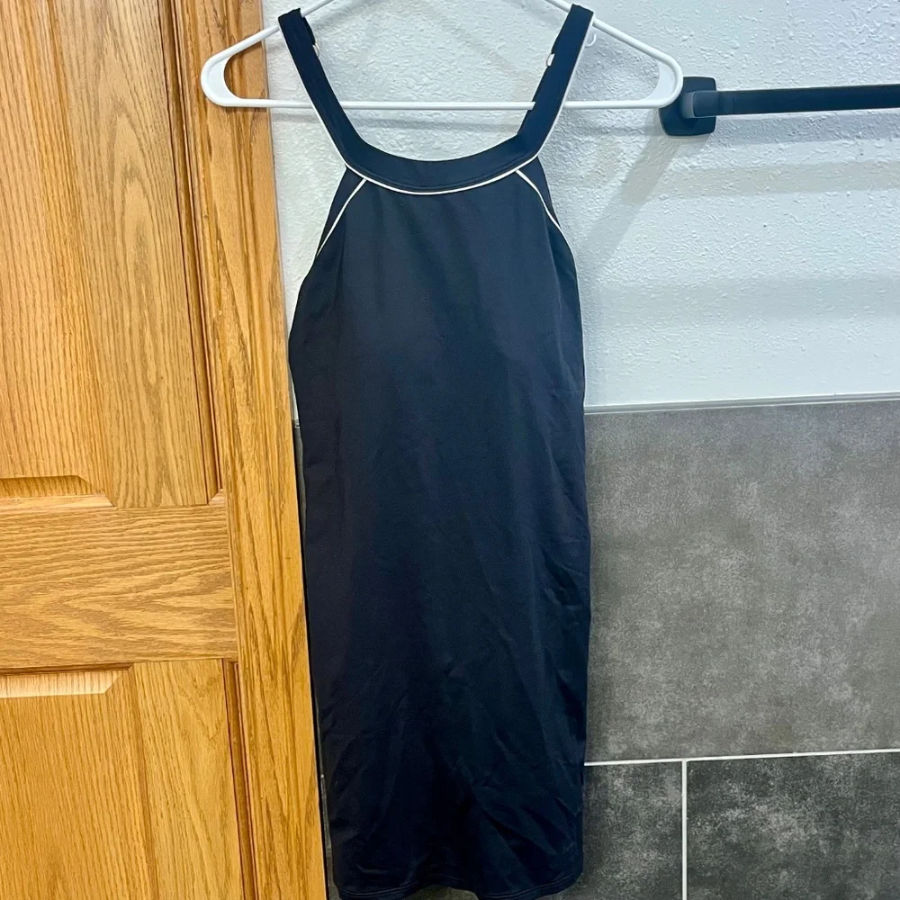 Lands End High Neck Swim Dress One Piece Swimsuit Adjustable Straps Size 8 - Picture 8 of 14